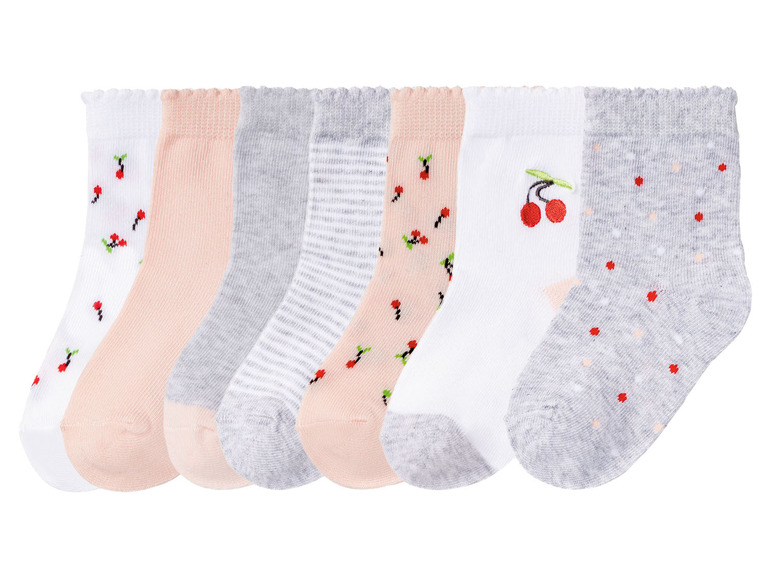 Gehe zu Vollbildansicht: lupilu® Kleinkinder Mädchen Socken, 7 Paar, mit Baumwolle - Bild 2