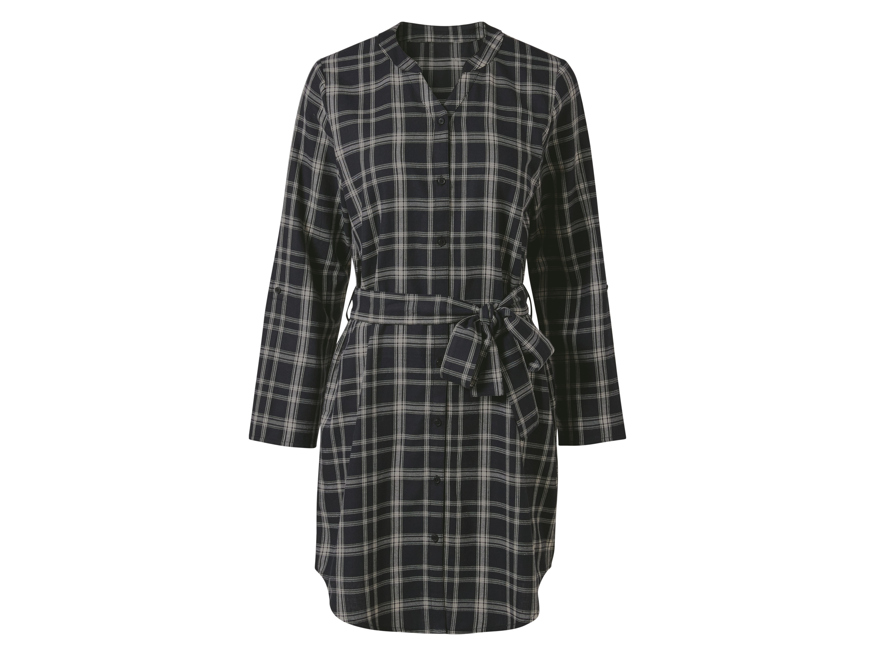 ESMARA® Damen Flanellkleid (Schwarz, 42)
