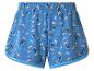 Blaue Shorts mit Cartoon-Charakter- und Mond-/Sternenmotiven.