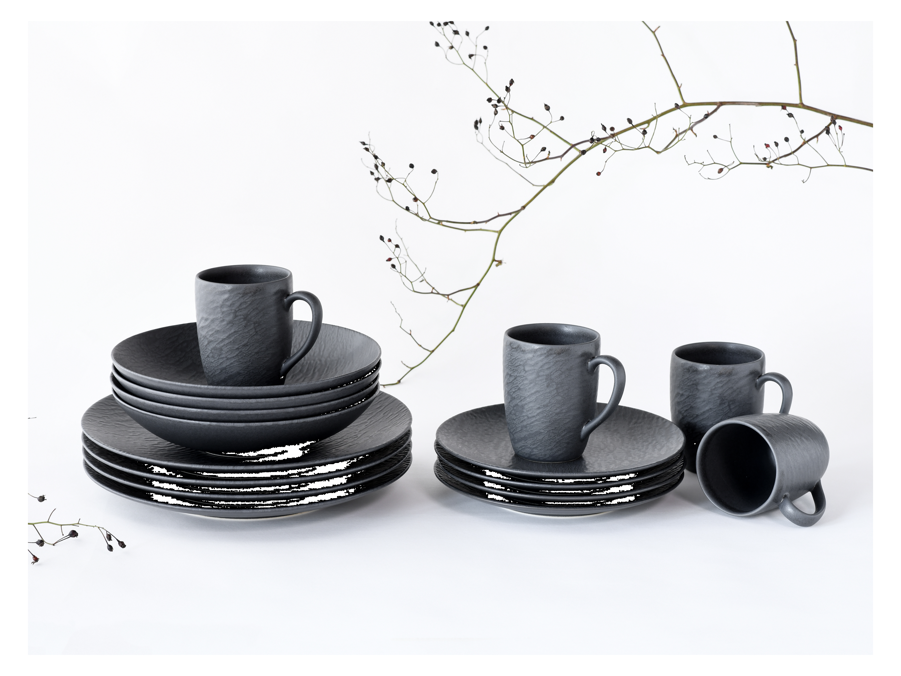 Thumbnail - Creatable Geschirrset »Schiefer Black« (16-teiliges Kombiservice)""