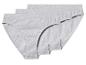 Dreierpack graue Baumwollslips für Damen.