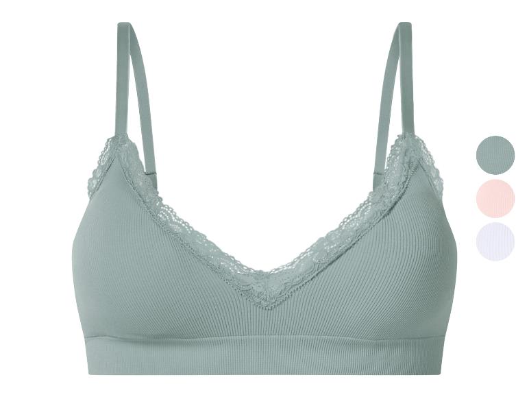 Weicher Spitzen-Bralette in Mintgrün, auch in Rosa und Weiß erhältlich.
