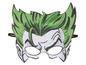 Eine Joker-Maske mit grünem Haar und schwarzem Gummiband.