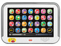 Ein Fisher-Price Spielzeug-Tablet mit Buchstaben und Zahlen für Kinder.