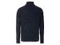 Ein dunkelblauer Strickpullover mit Rollkragen.