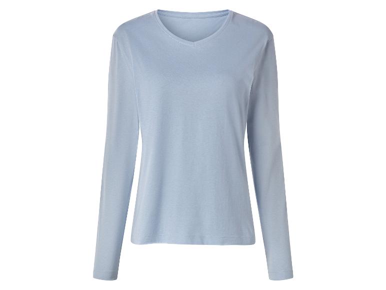 Hellblaues Langarmshirt mit V-Ausschnitt
