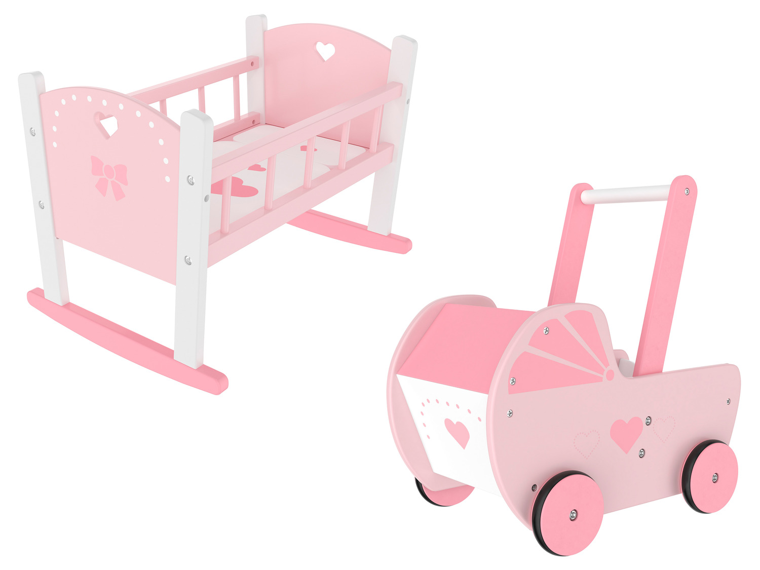 Playtive Puppenwiege / Puppenwagen, aus Echtholz | LIDL