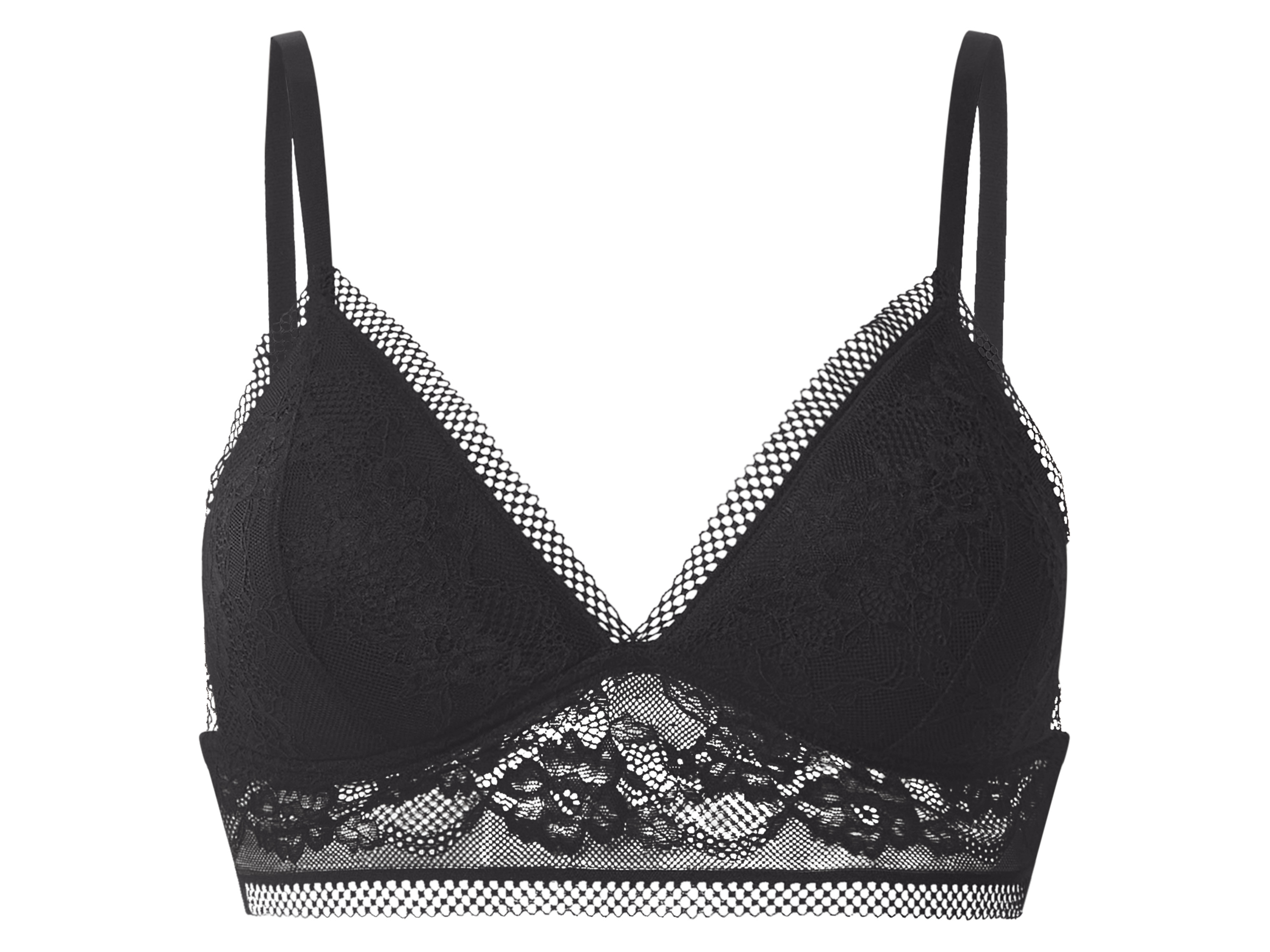ESMARA® Damen Bralette mit Spitze (Schwarz, L(44/46))