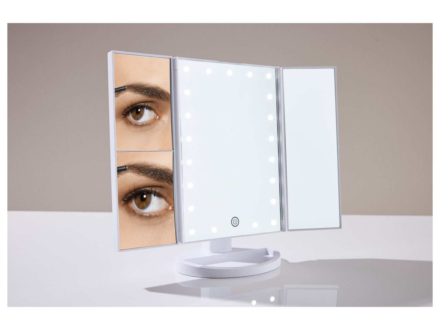 LED Make-up Spiegel 22 Eitelkeit Licht Vergrößerung 3 floding Arbeitsplatte  Touchscreen kosmetische 10x Lupe kleiner Spiegel Schönheit