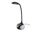 Schwarze LED-Schreibtischlampe mit flexiblem Arm und farbiger Lichtbasis