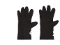 Schwarze Handschuhe mit weißem Logo im unteren Bereich.