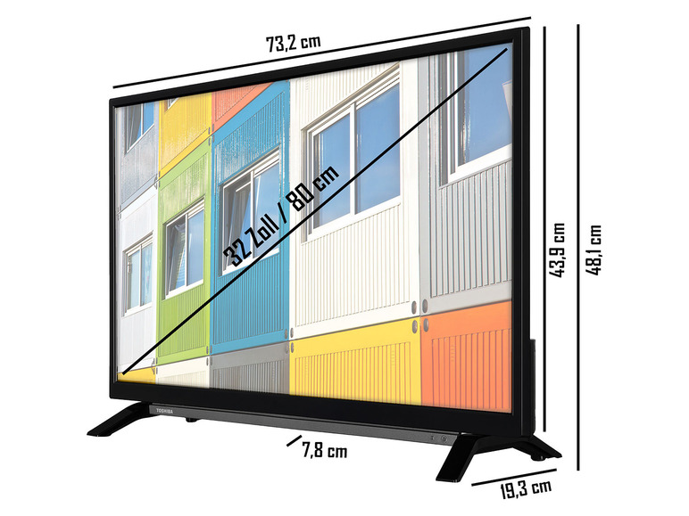 Gehe zu Vollbildansicht: TOSHIBA 32WL2C63DAQ 32 Zoll Fernseher (HD-ready, Smart TV inkl. Prime Video / Netflix, HDR 10 + HLG) - Bild 3