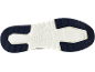 Blau-weißes Sportschuhsohlenmuster mit Rauten- und Streifendetails.