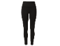 Schwarze Damen-Sportleggings mit Seitentaschen.
