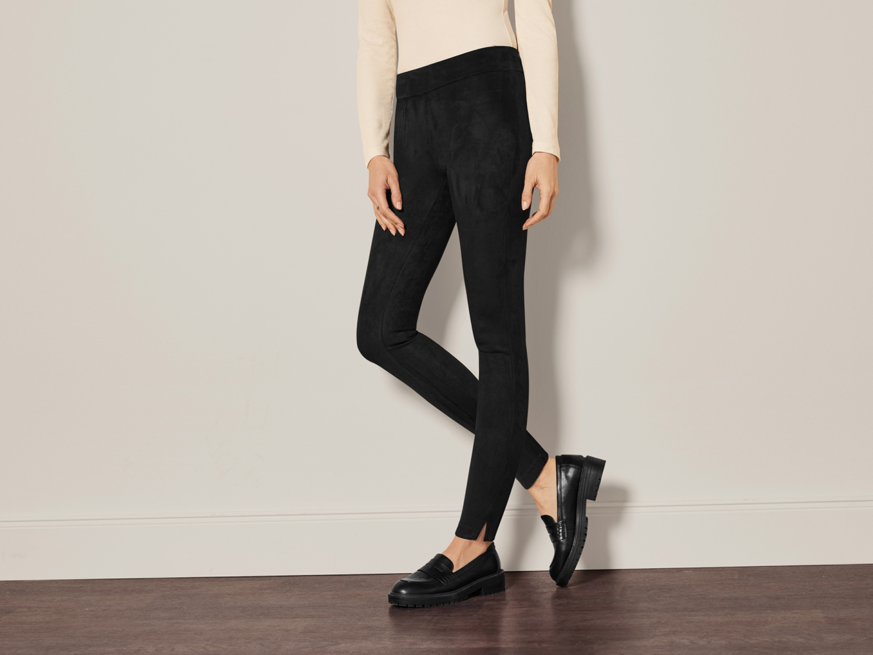 ESMARA® Damen Jeggings Velours (Schwarz, 34) – Bild 2 von 4