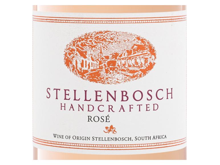 Roséweinetikett mit Landschaftsillustration und Text