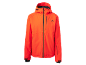 Orange Herrenjacke mit Kapuze und schwarzen Reißverschlüssen