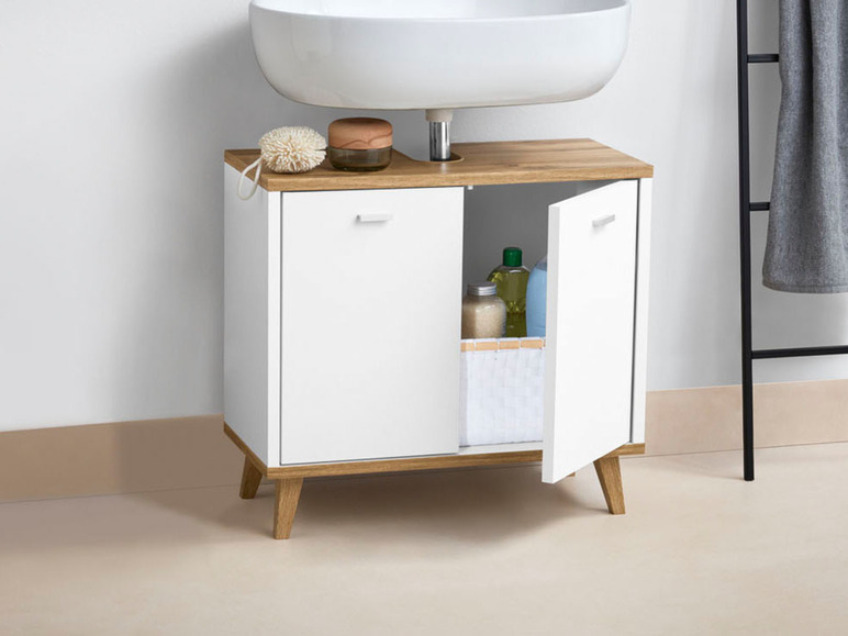 Gehe zu Vollbildansicht: LIVARNO home Waschbeckenunterschrank »Corfu«, mit Siphonausschnitt, modernes Design - Bild 2
