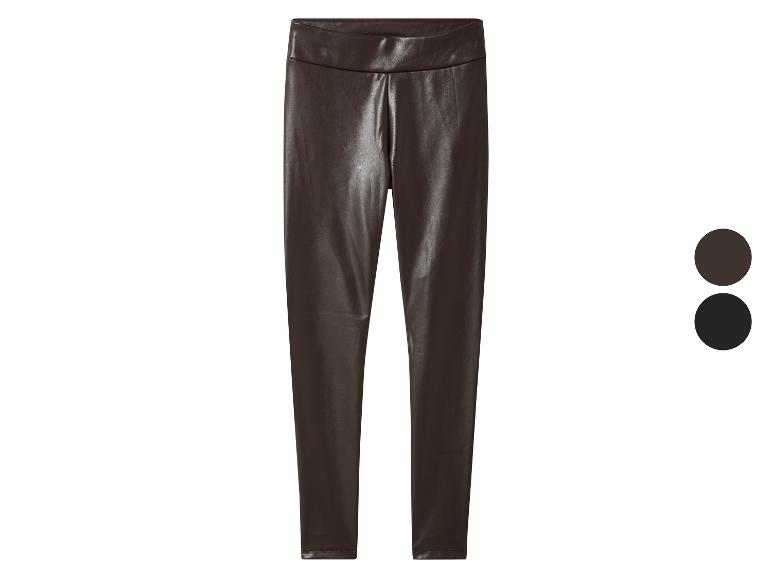 Braune Leggings aus Kunstleder mit hohem Bund, in zwei Farben erhältlich.