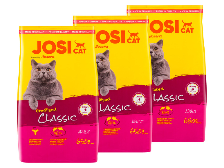 Gehe zu Vollbildansicht: JosiCat Katzentrockennahrung Sterilised Classic, 3 x 650 g - Bild 1