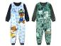 Zwei Kinderpyjamas, einer mit Paw Patrol und einer mit Dinosauriern.