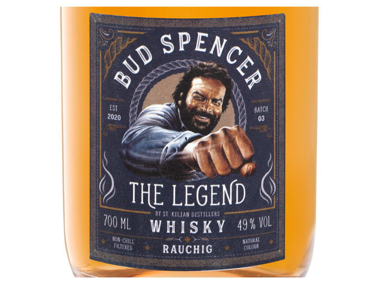 Gehe zu Vollbildansicht: St. Kilian Distillers Bud Spencer - The Legend - Single Malt Whisky (rauchig) 49% Vol - Bild 2