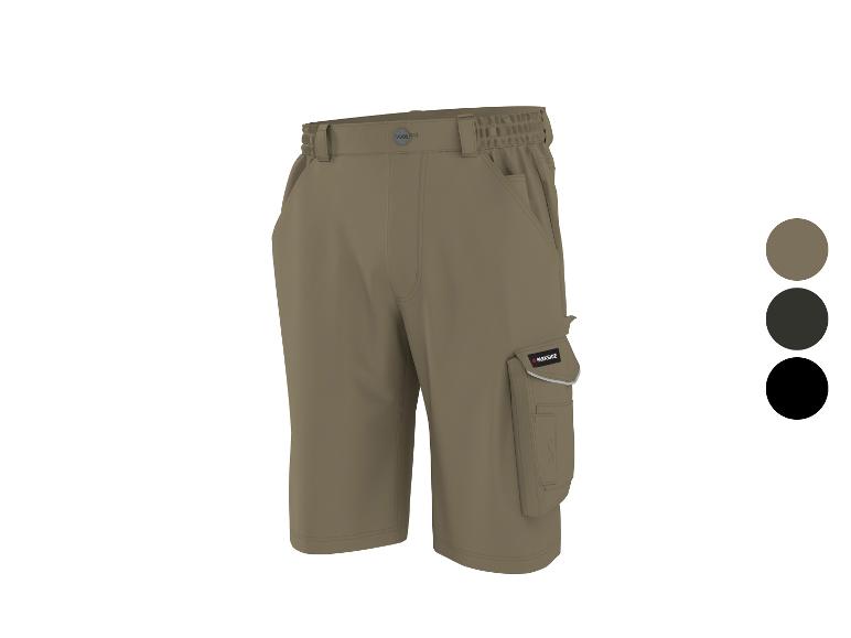 PARKSIDE Khaki-Cargoshorts mit elastischem Bund und Seitentasche.