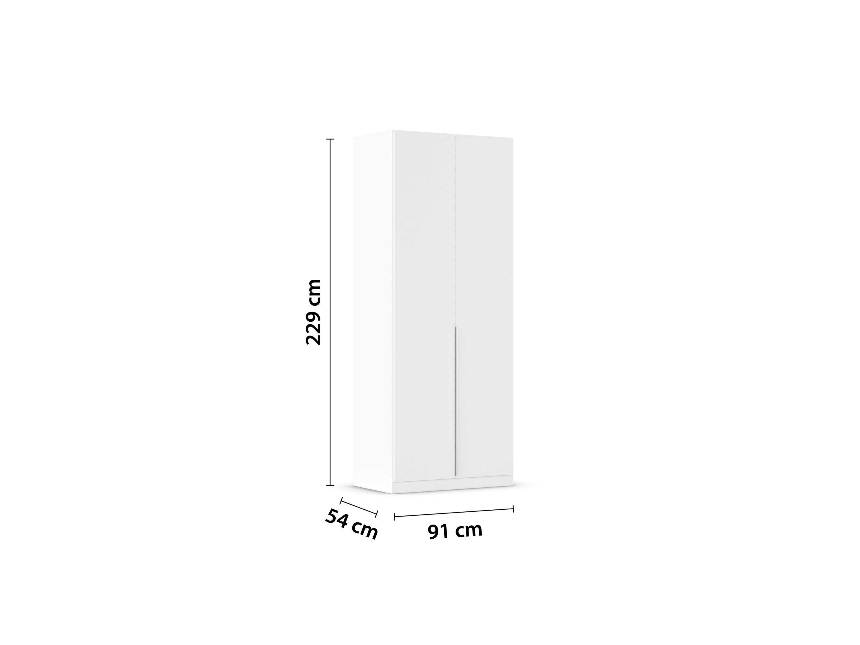 Thumbnail - rauch ORANGE Drehtürenschrank Alabama (Premium-Zubehör, Weiß, Griffe Alufarben, 91 x 229 cm)