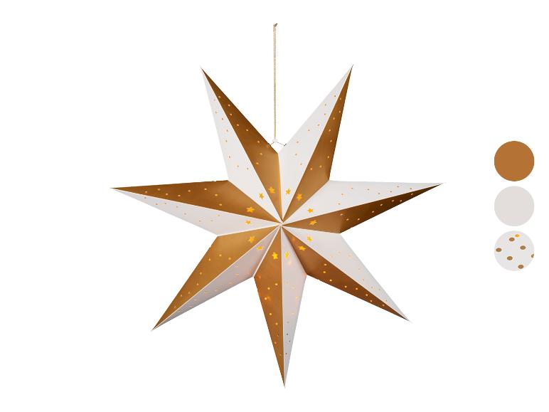 Gold-weißer perforierter Dekostern für Weihnachten