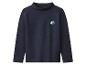 Dunkelblauer Rollkragenpullover mit farbigem Berglogo
