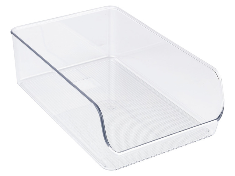 Ein transparenter Aufbewahrungskorb für den Kühlschrank.
