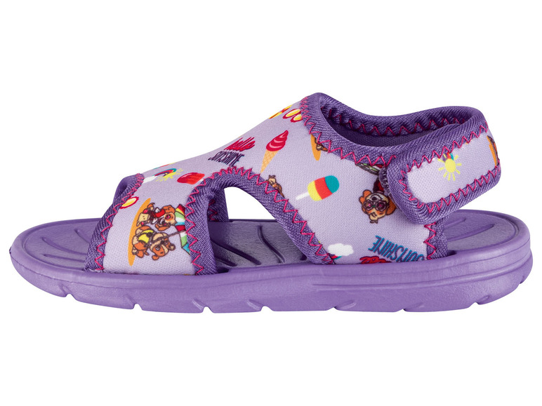 Lila Kinder-Sandalen mit Paw Patrol Motiv.