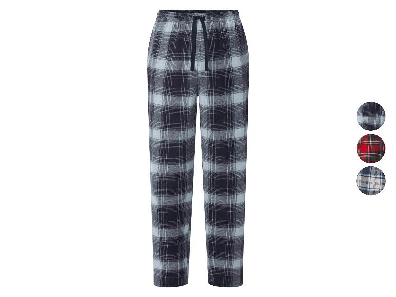 Marineblaue und hellblaue karierte Pyjamahose mit Kordelzug, drei Muster zur Auswahl