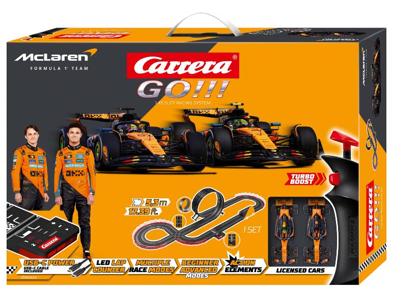 Carrera GO!!! McLaren Racing Rennbahn-Set mit Autos und Handreglern