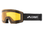 Skibrille mit gelben Gläsern und schwarzem Band, Text S1 SPEQ GmbH