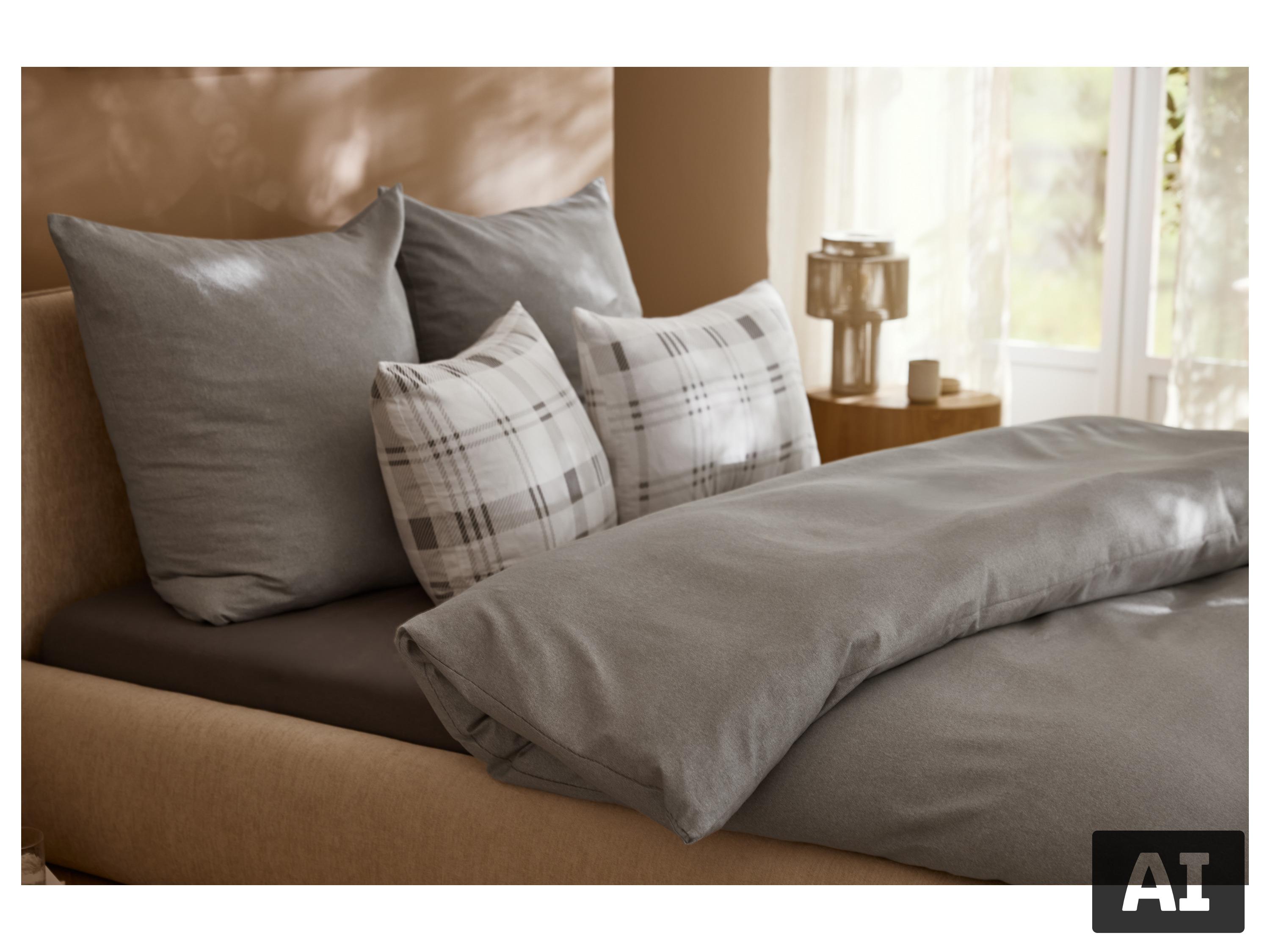LIVARNO® Feinbiber-Kissenbezüge, 40 x 80 cm, 2 Stück (Karo) – Bild 2 von 4