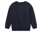 Ein dunkelblauer Pullover mit langen Ärmeln.