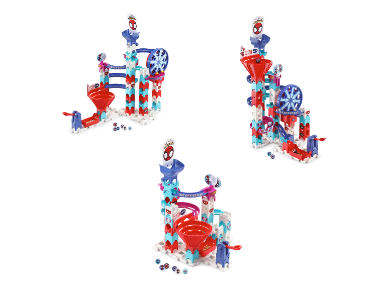 VTech Marvel Spider-Man Kugelbahnen: Türme, Räder und Trichter.