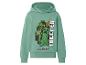 Grüner Kapuzenpullover mit Videospielcharakter-Aufdruck und „CREEPER“-Schriftzug.