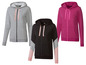 Drei Kapuzenpullover mit Reißverschluss von Craft in Grau, Schwarz mit rosafarbenen Akzenten und Rosa.