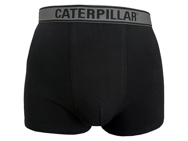 Schwarze Boxershorts von Caterpillar mit grauem elastischem Bund.