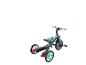 Schwarzes und mintgrünes Kinderdreirad mit roten Pedalen