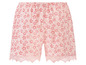 Rosa Shorts mit Blumenmuster und Spitze