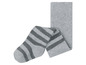 Graue Strumpfhosen mit horizontalen Streifen.