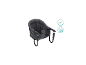 Grauer tragbarer Tischsitz für Babys, geeignet ab 6 Monaten, für Tischplatten von 2-8,5 cm Dicke.