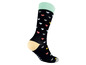 Schwarze Socken mit Herz-Muster