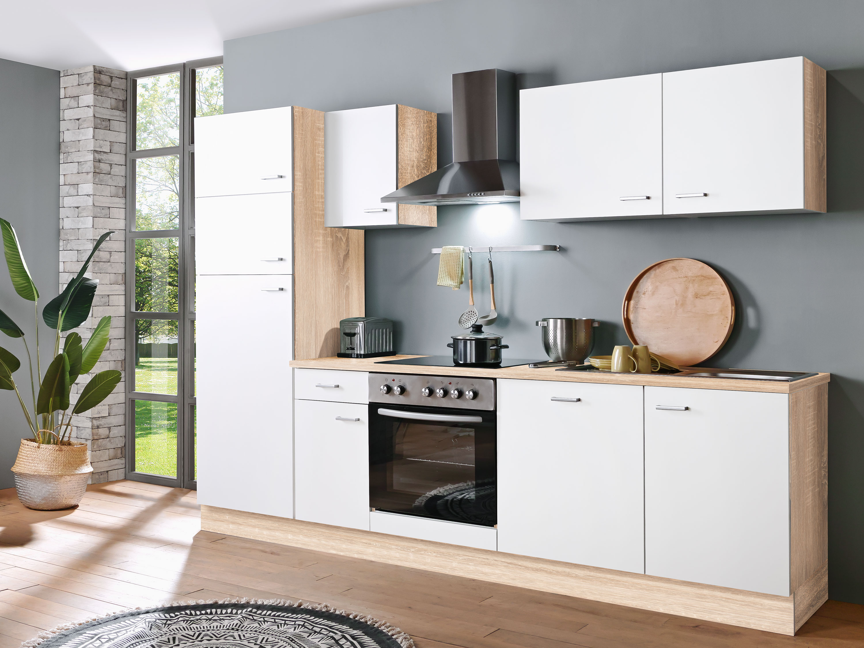 Menke Küchenblock Classic 1 (mit Geschirrspüler, 270 cm, Weiß, Frei Bordstein) | 04039354141806