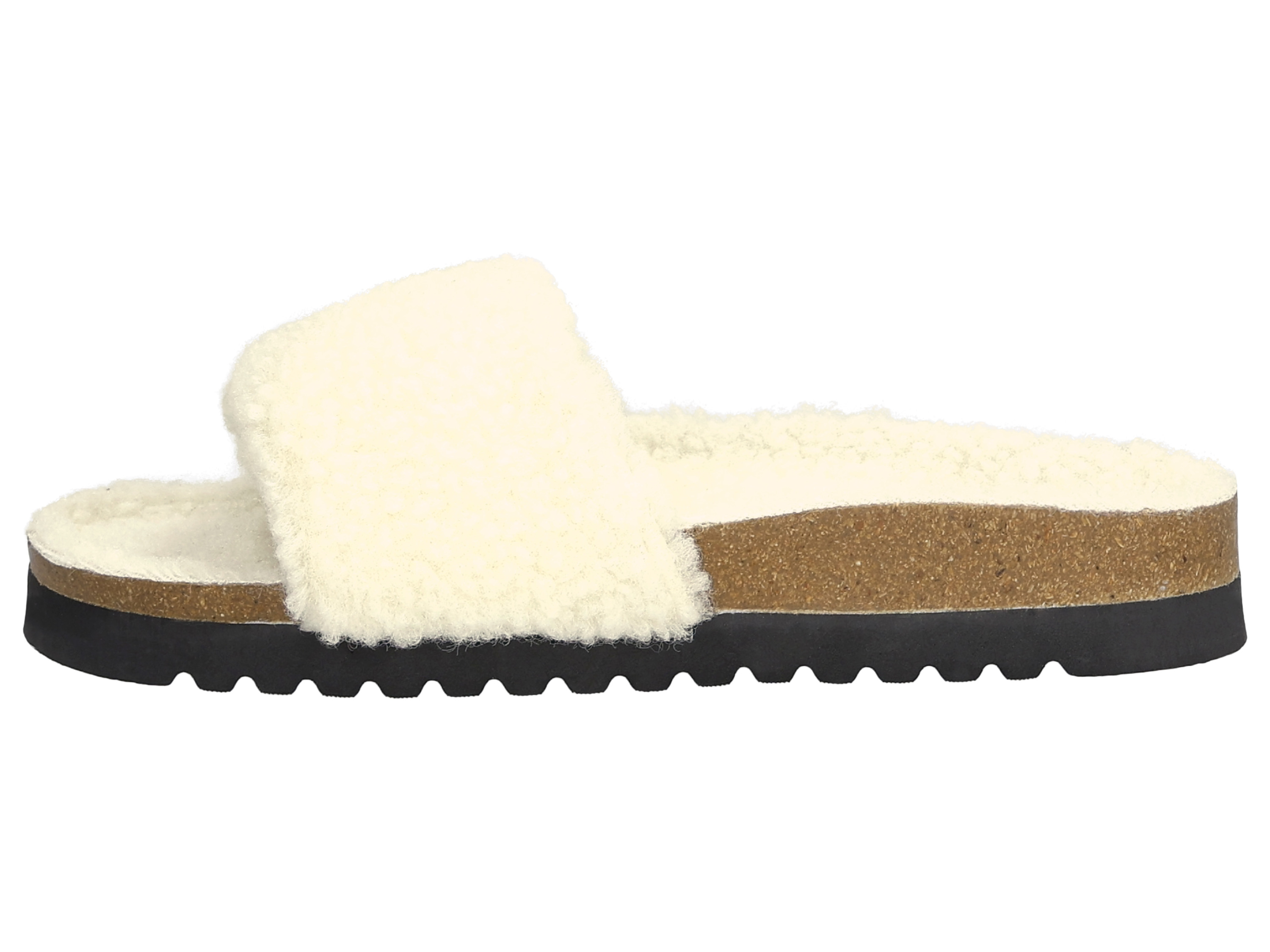 Thumbnail - esmara® Damen Plüschpantoletten, mit anatomisch geformtem Fußbett (Creme, 38)