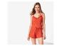 Kurzer roter Schlafanzug mit Top und Shorts aus Jersey.