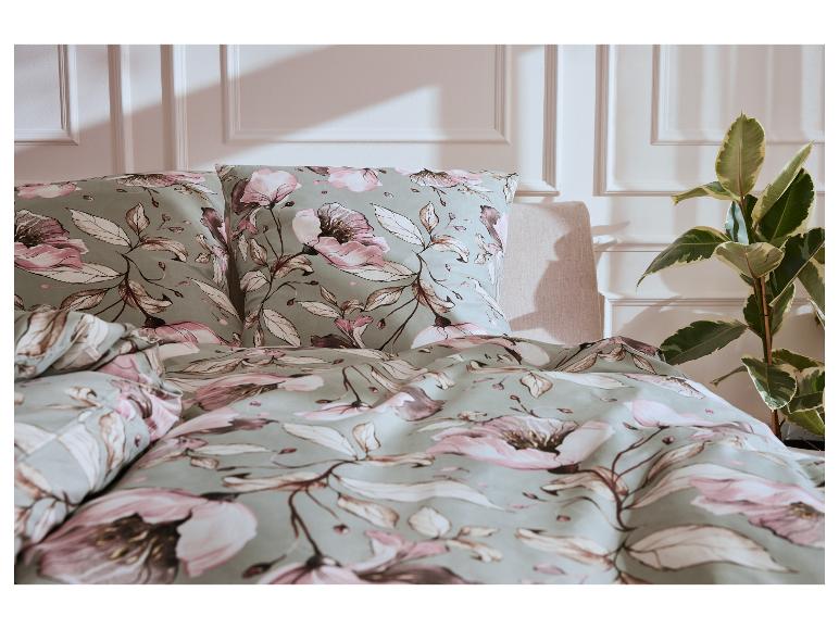 Bettenwäsche mit Blumenmuster in Rosa und Grün